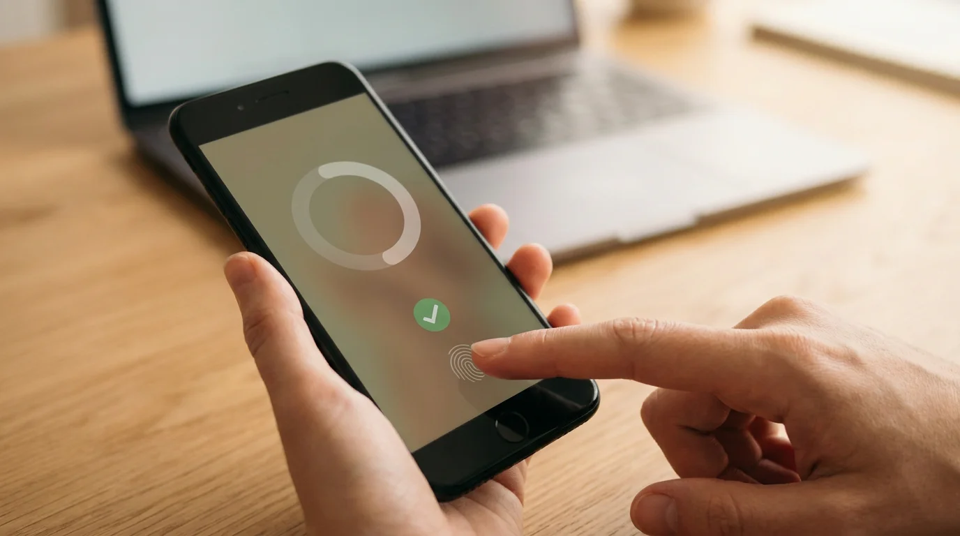 Einzahlung mit Apple Pay per Face ID auf dem Smartphone bestätigen