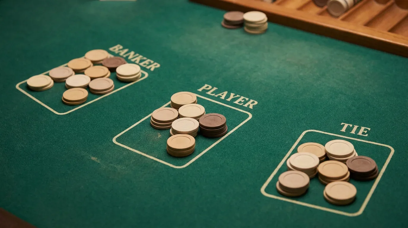 Hausvorteil der Baccarat-Wetten Banker Player und Tie im Vergleich