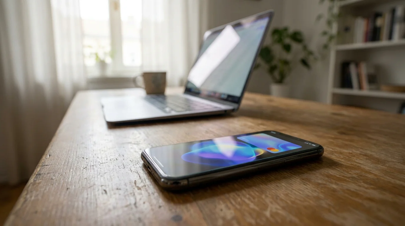 PayPal-Zahlung auf einem Smartphone neben einem Laptop mit Casino-Interface