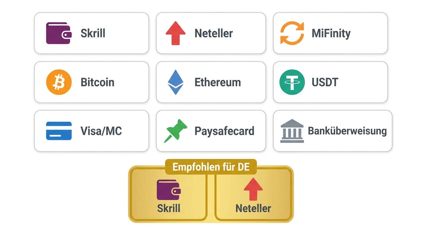 Zahlungsmethoden im Offshore-Casino — Skrill, Neteller und Kryptowährungen