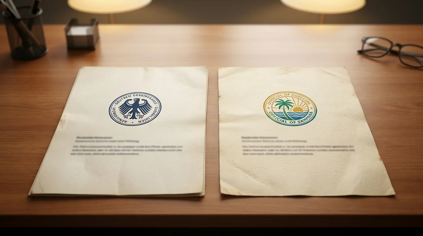 Deutsche GGL-Lizenz und Curaçao-Lizenz Dokumente im Vergleich