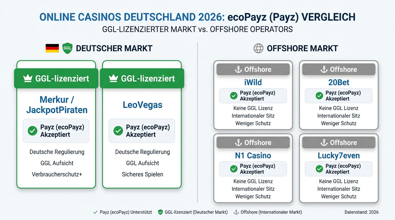 Vergleichstabelle der zehn besten Online-Casinos mit ecoPayz in Deutschland 2026