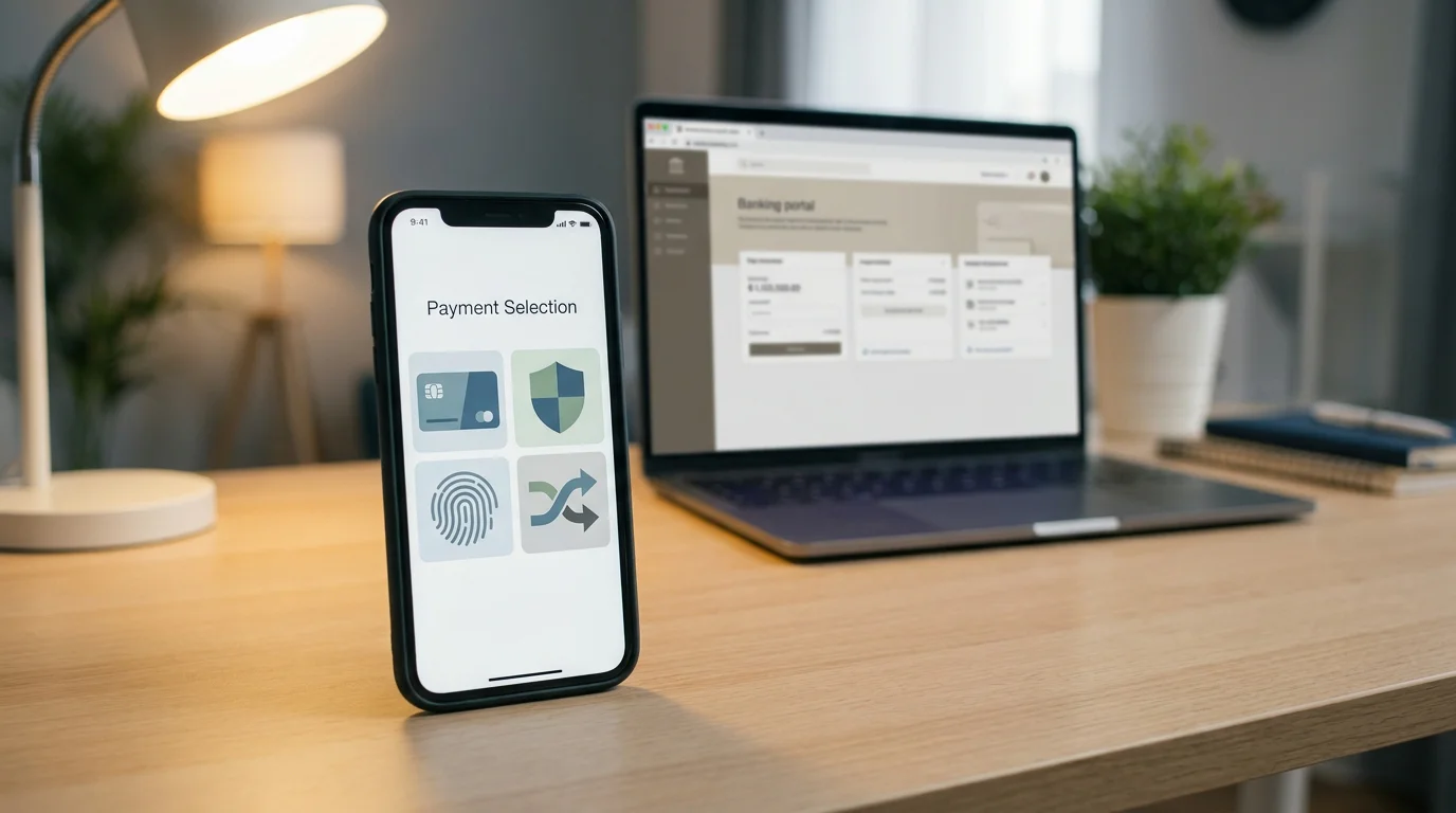Zahlungsmethoden Icons PayPal Skrill Krypto auf Bildschirm